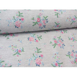 Sweat - grau meliert Blumen